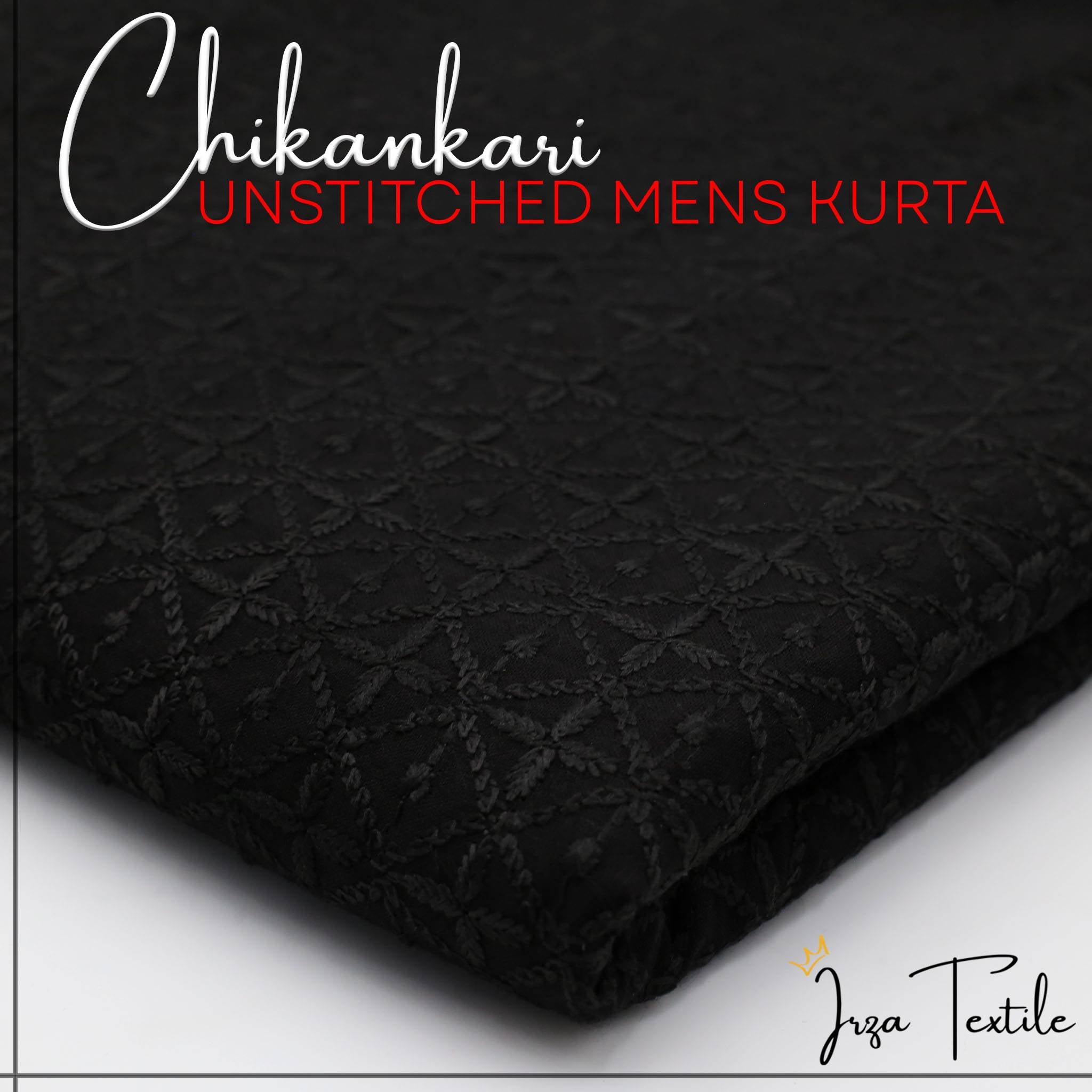 Un-Stitched Embroidered Chikankari Black Kurta TP-5575