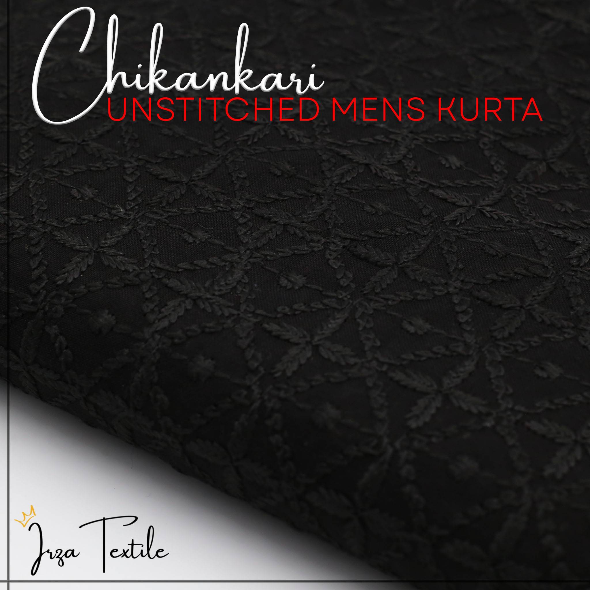 Un-Stitched Embroidered Chikankari Black Kurta TP-5575