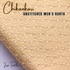 Un-Stitched Embroidered Chikankari Cream Kurta TP-9500