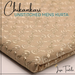 Un-Stitched Embroidered Chikankari Khaaki Kurta TP-5595