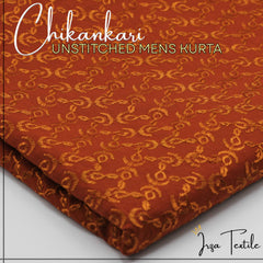 Un-Stitched Embroidered Chikankari Rust Kurta TP-3570