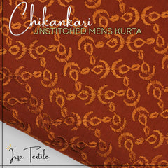 Un-Stitched Embroidered Chikankari Rust Kurta TP-3570