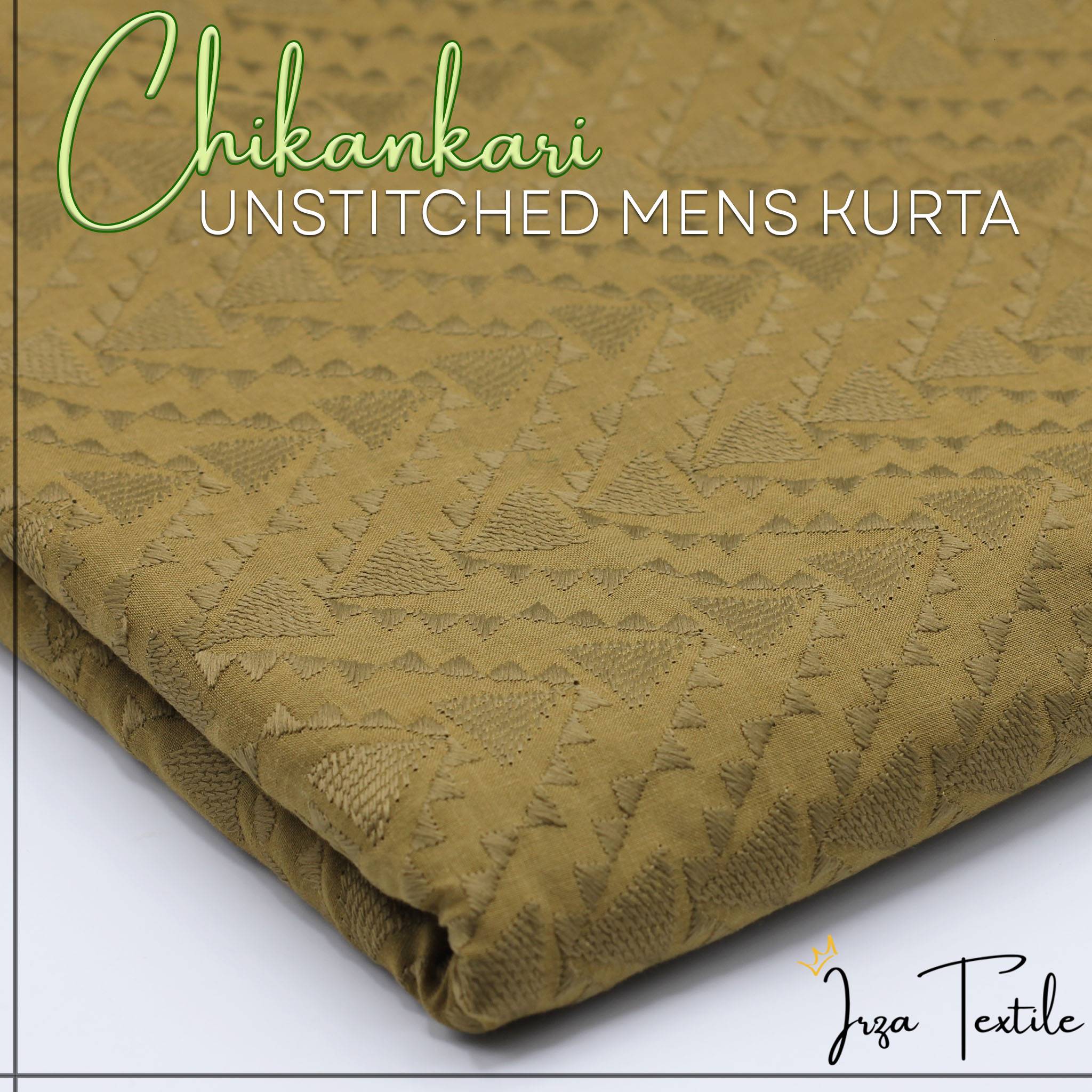 Un-Stitched Embroidered Chikankari Tobacco Green Kurta TP-2110