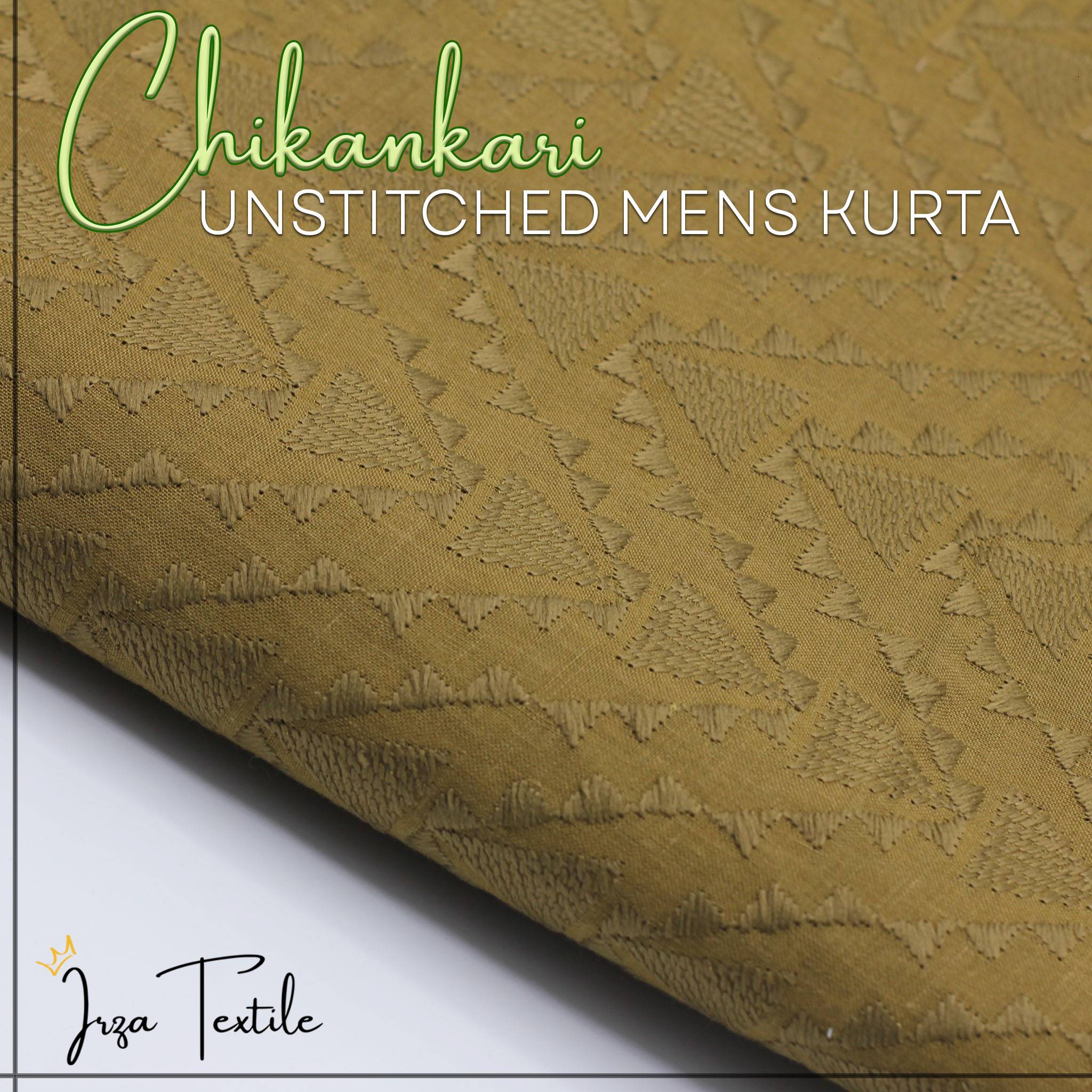 Un-Stitched Embroidered Chikankari Tobacco Green Kurta TP-2110