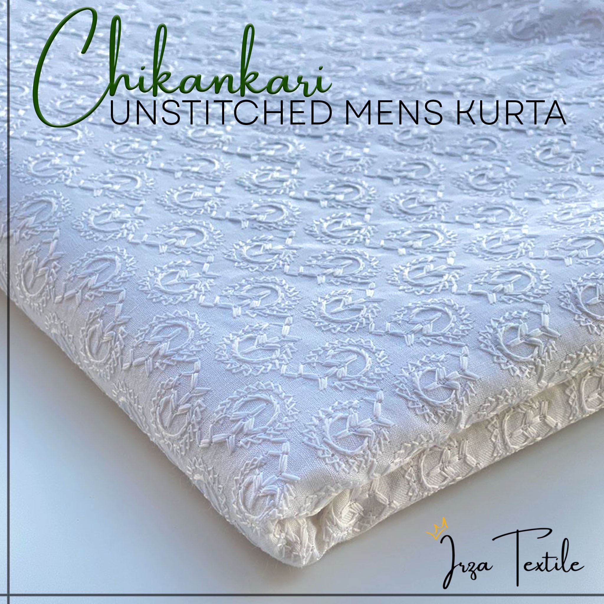 Un-Stitched Embroidered Chikankari White Kurta TP-9295