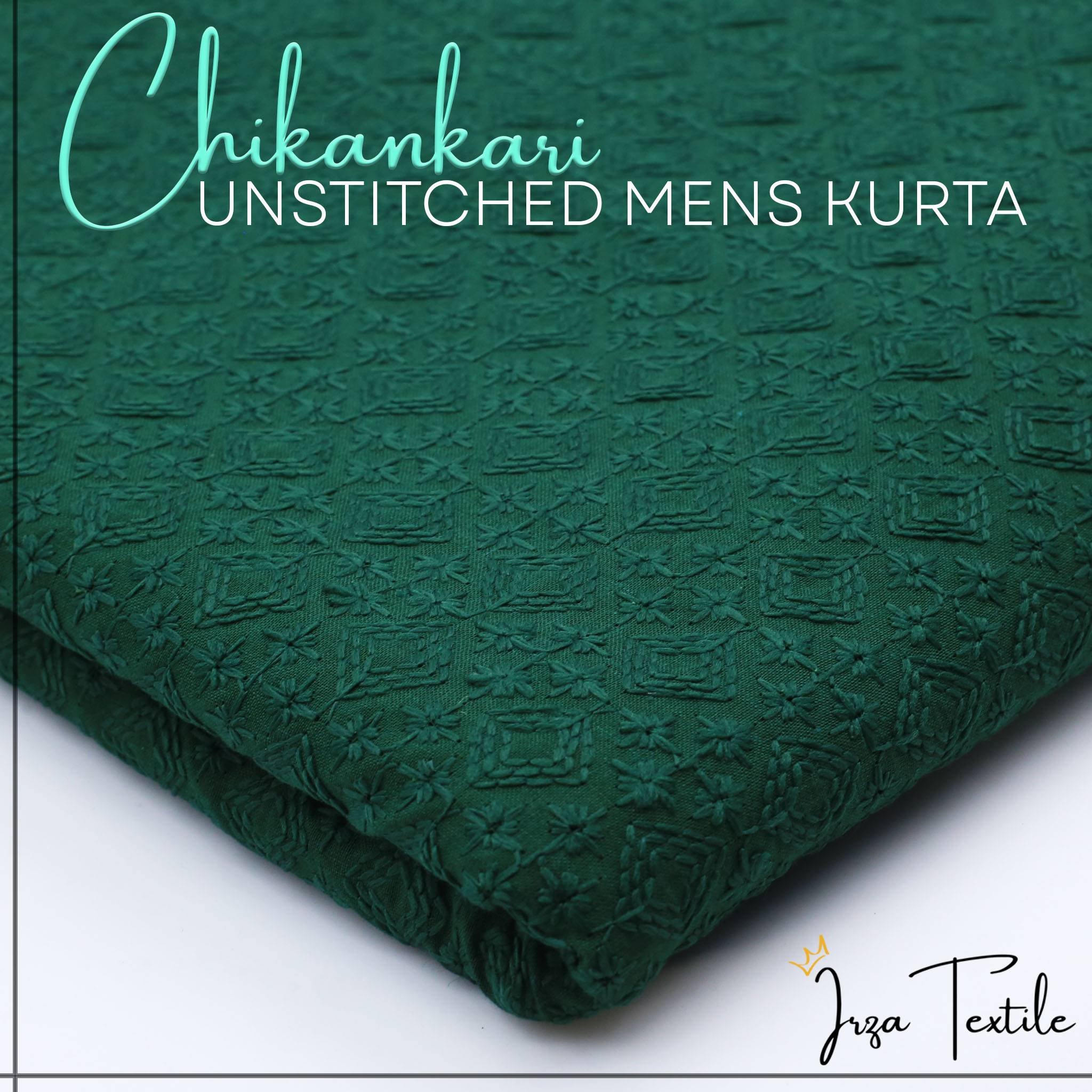 Un-Stitched Embroidered Kai Green Kurta GT-9200