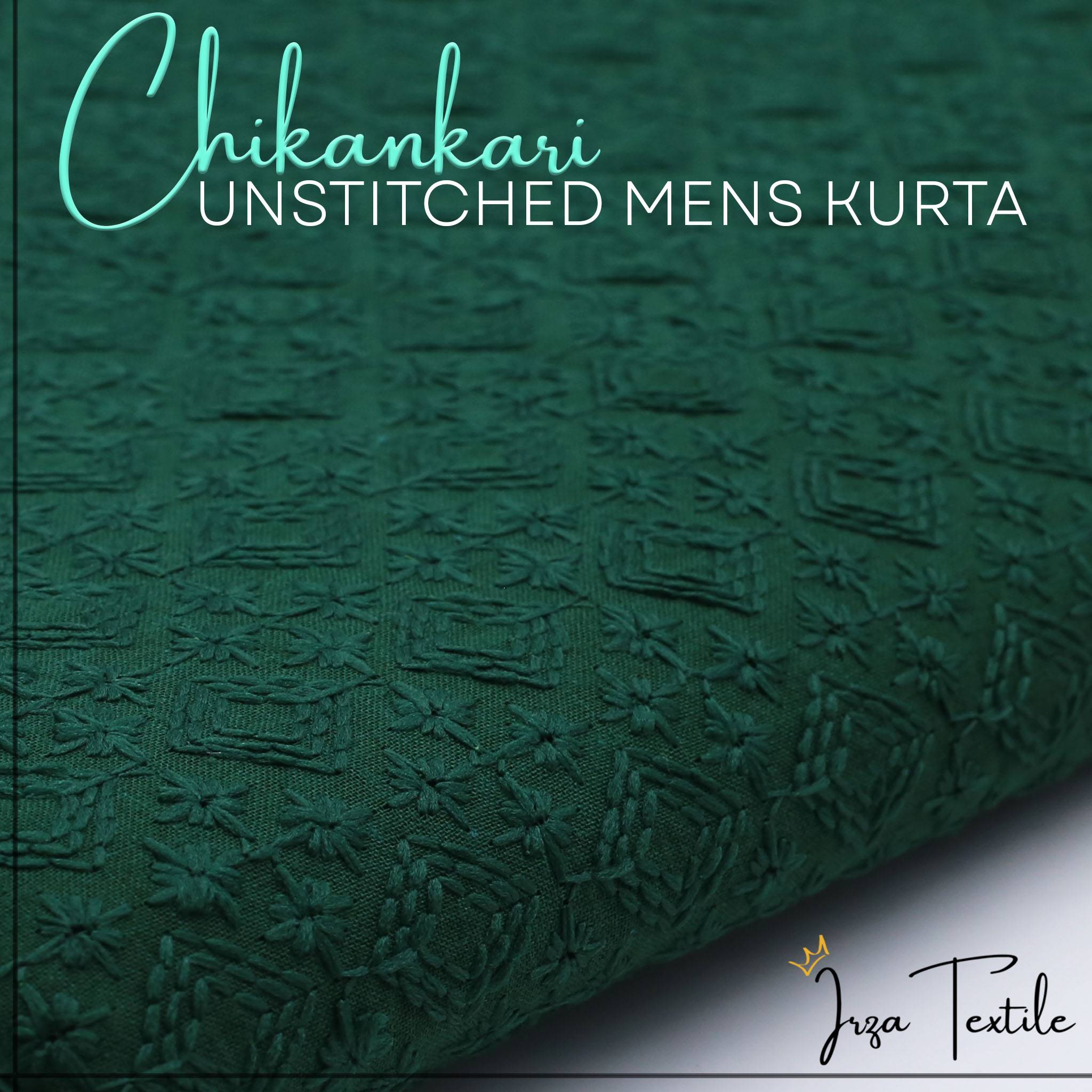 Un-Stitched Embroidered Kai Green Kurta GT-9200