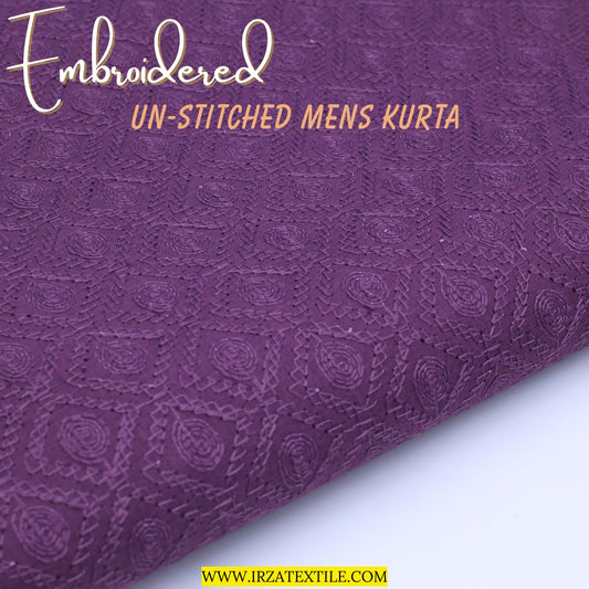 Un-Stitched Embroidered Lavender Kurta GT-9224