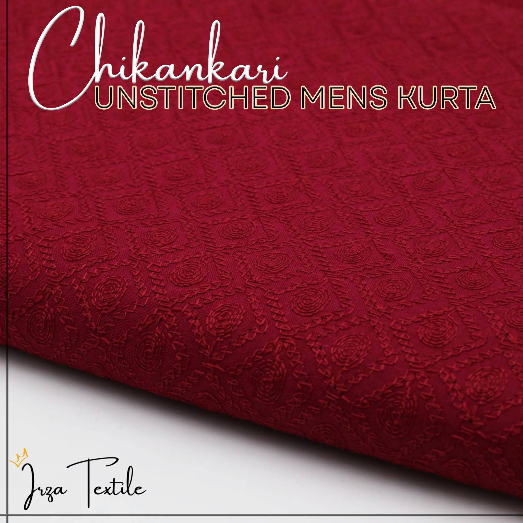 Un-Stitched Embroidered Maroon Kurta GT-9219