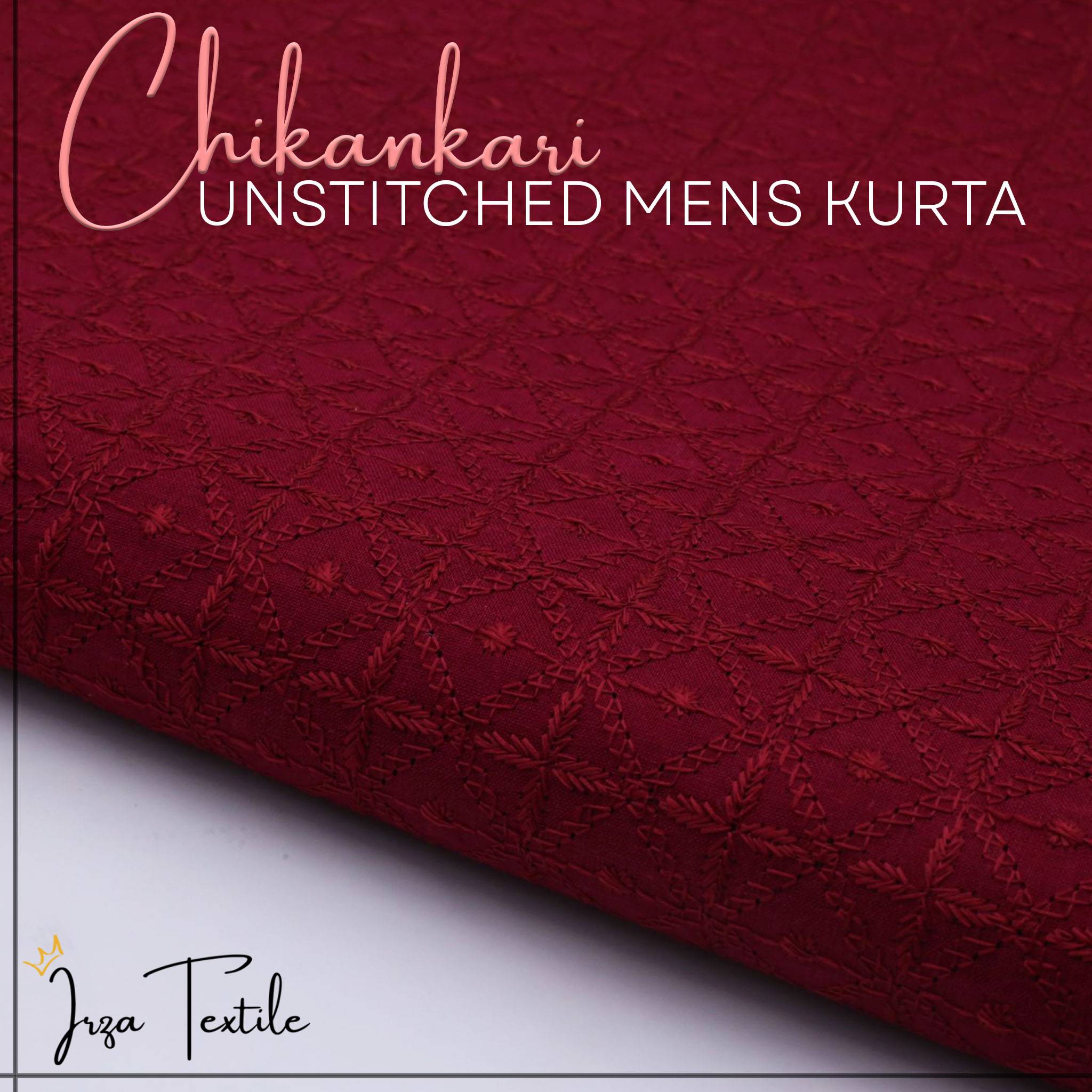 Un-Stitched Embroidered Maroon Kurta GT-9221