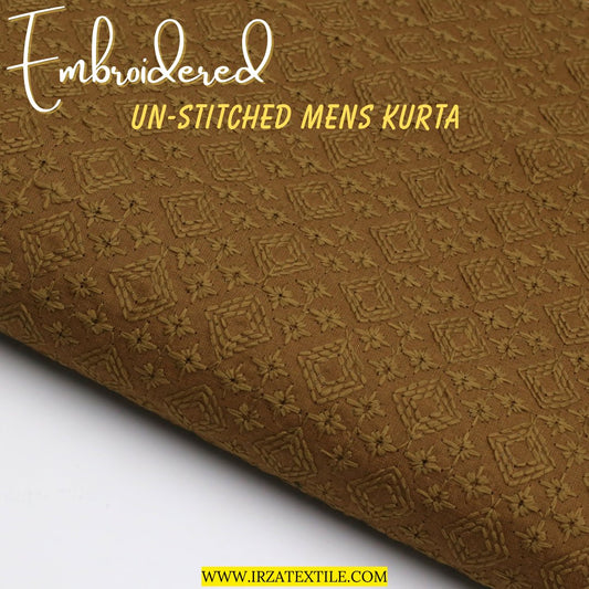 Un-Stitched Embroidered Tobacco Green Kurta GT-9225