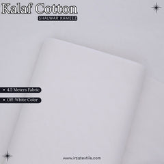 Un-Stitched Kalaf Cotton Off White Shalwar Kameez SKD-803