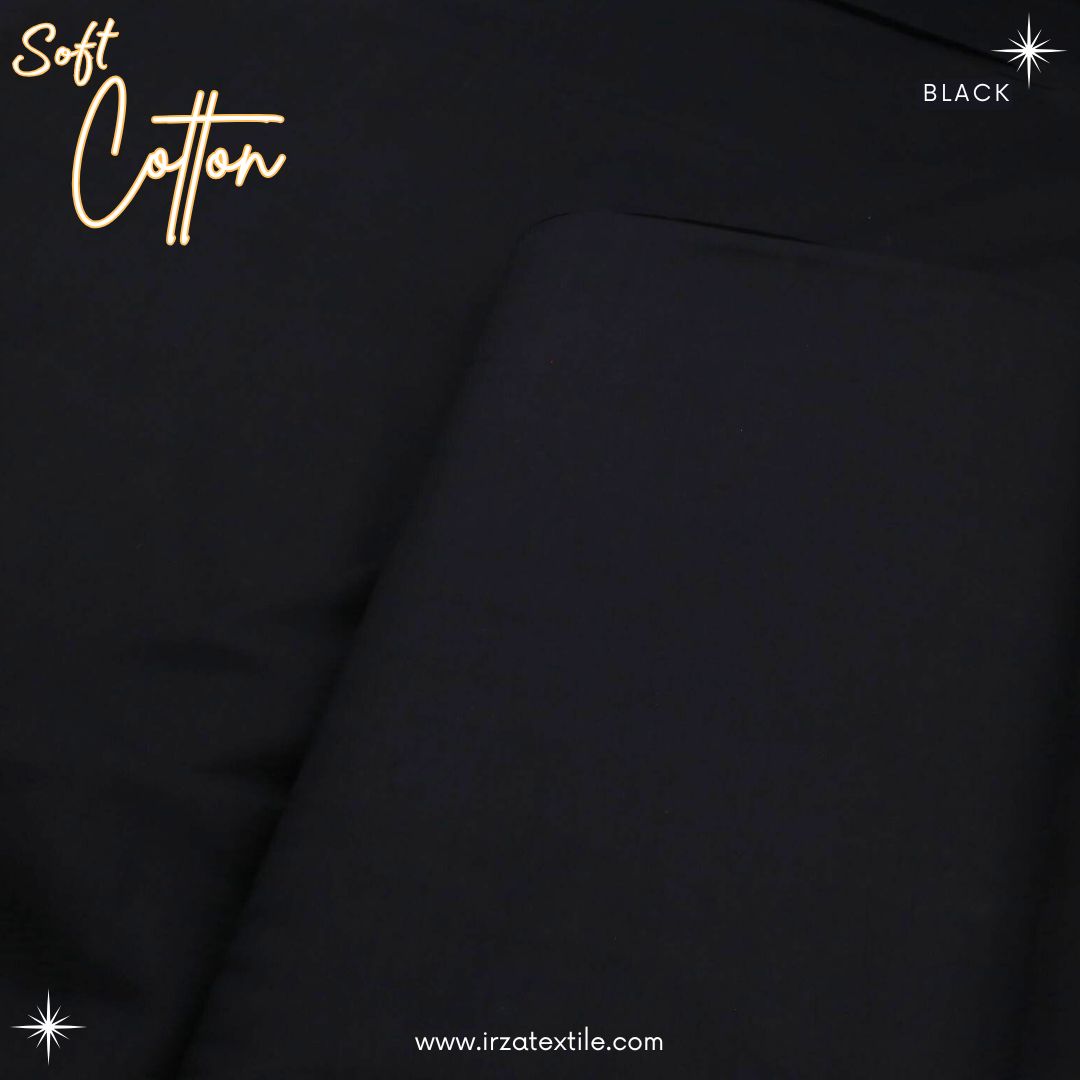 Un-Stitched Soft Cotton Black Shalwar Kameez GA-105