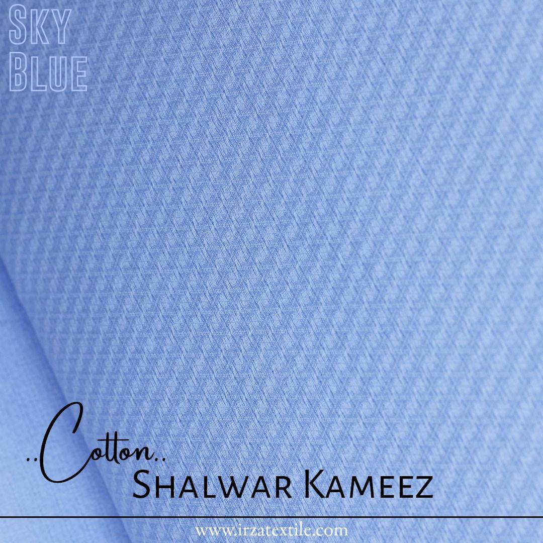 Un-Stitched Texture Sky Blue Cotton Shalwar Kameez DS-982