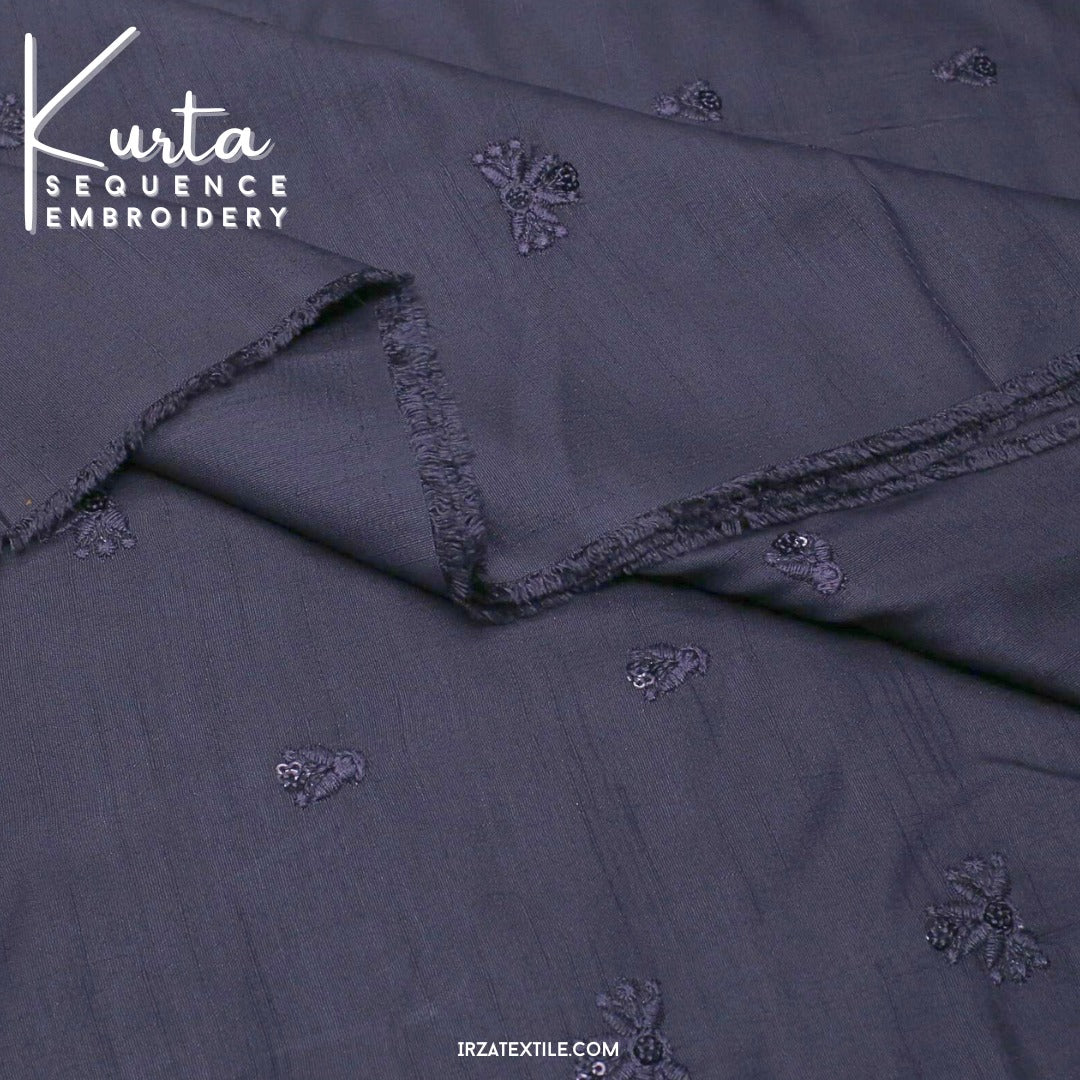 Unstitched Grey Zaviyar Embroidered Kurta ZR-37