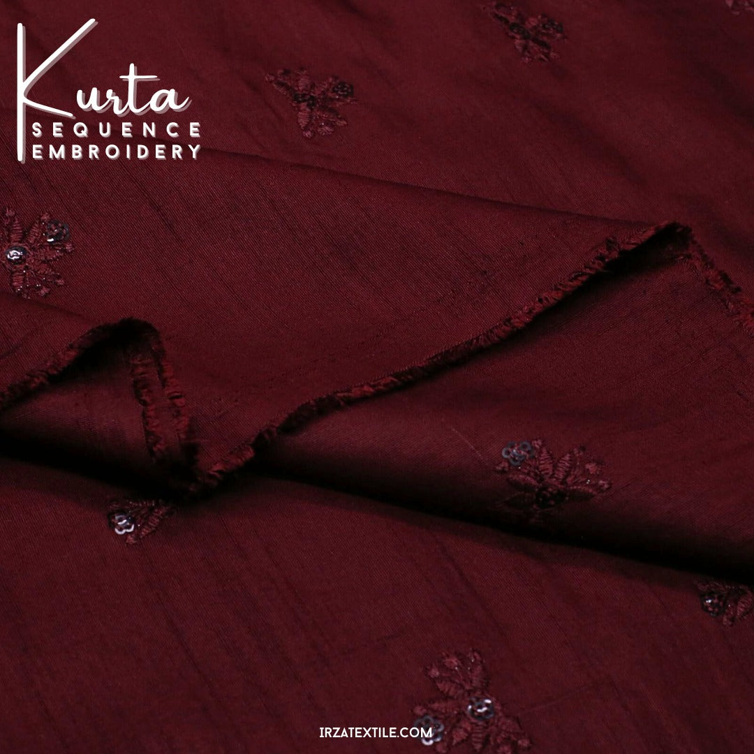 Unstitched Maroon Zaviyar Embroidered Kurta ZR-31