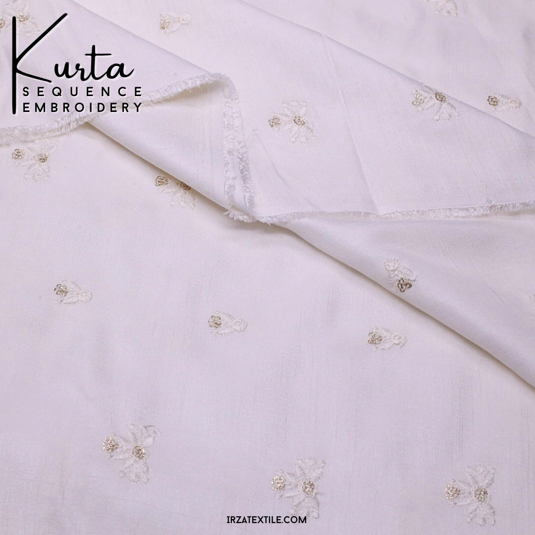 Unstitched Off White Zaviyar Embroidered Kurta ZR-35