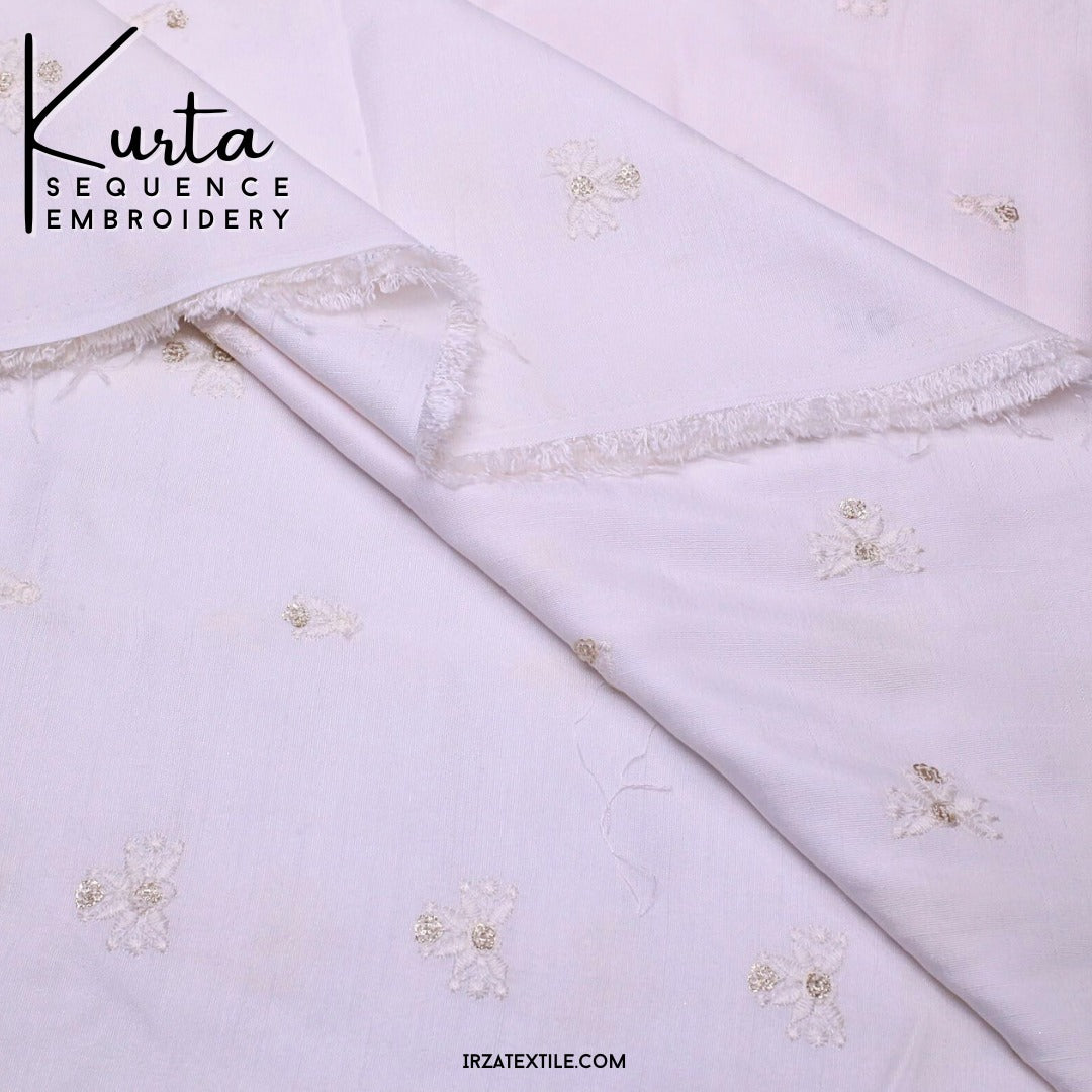 Unstitched White Zaviyar Embroidered Kurta ZR-38