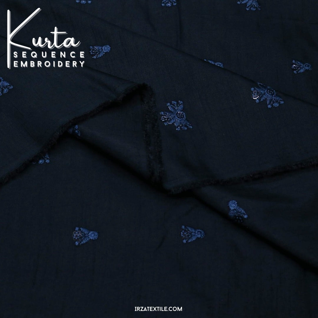 Unstitched Zink Blue Zaviyar Embroidered Kurta ZR-34